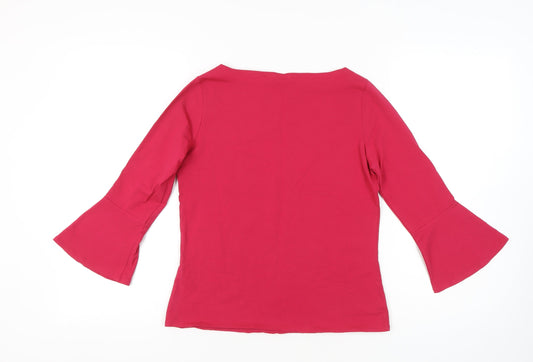 Hobbs Women's Red 3/4 Flared Sleeve Top S
