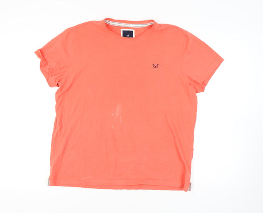 Crew Clothing T-Shirt Unisex Orange L Cotton Casual