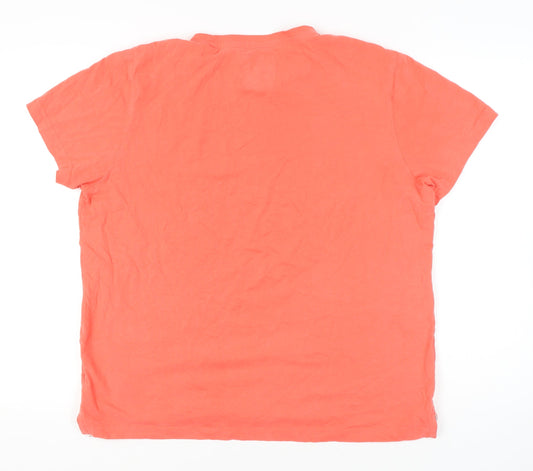 Crew Clothing T-Shirt Unisex Orange L Cotton Casual