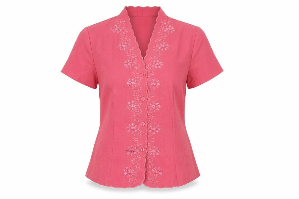Womens UK Size 12 Eastex Pink Polyester Blouse