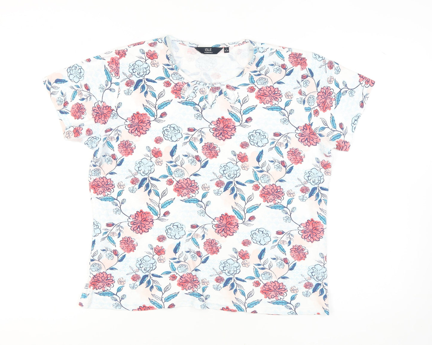 ISLE ESSENTIALS Women's Floral T-Shirt Size L Multicoloured