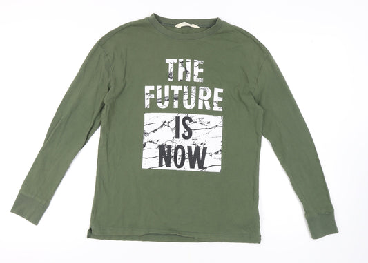 H&M Boys Green Long Sleeve Graphic T-Shirt 12 Years