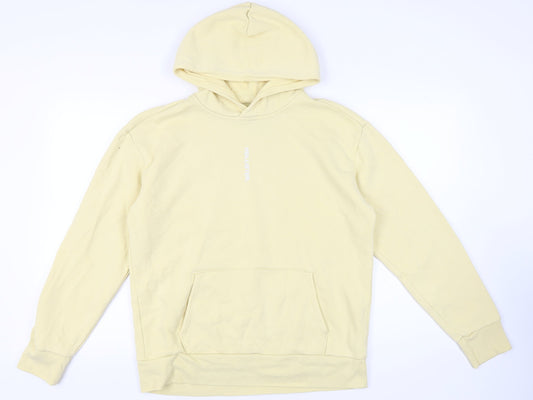 Hollister Men's Yellow Pullover Hoodie - Size L