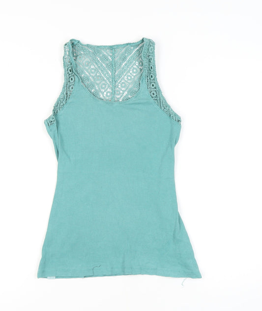 FatFace Women's Green Crochet Tank, Size 12