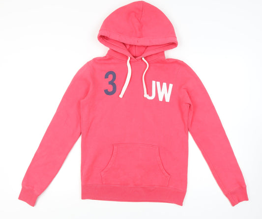 Jack Wills Women's Pink Pullover Hoodie - Size 10