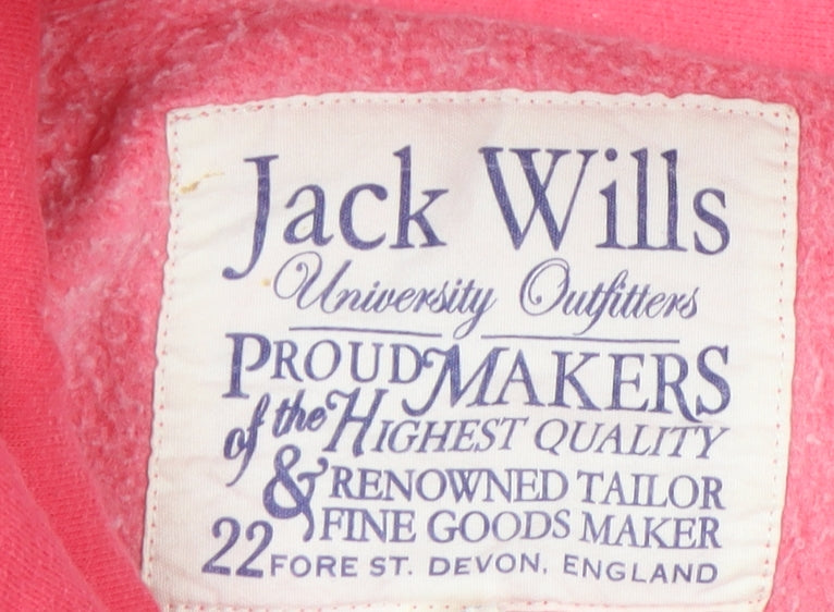 Jack Wills Women's Pink Pullover Hoodie - Size 10
