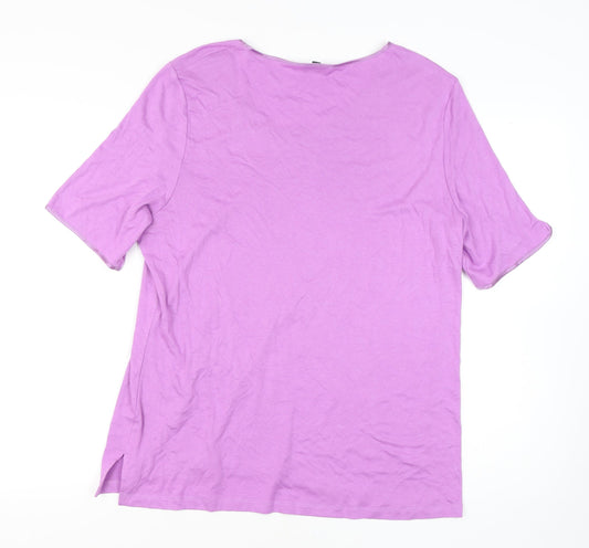 Patra Women's Purple 3XL Basic T-Shirt, Bamboo Blend