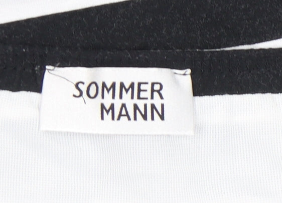 Sommer Mann Women's Black and White Striped Midi Skirt