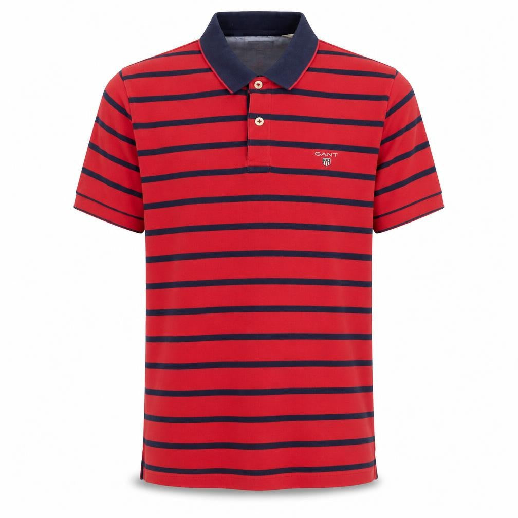 GANT Men's Red Striped Polo Shirt, Size M