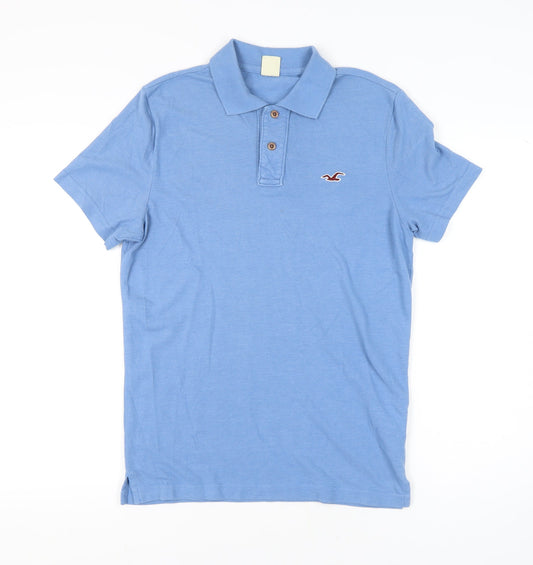 Hollister Men's Blue Classic Polo Shirt Size M