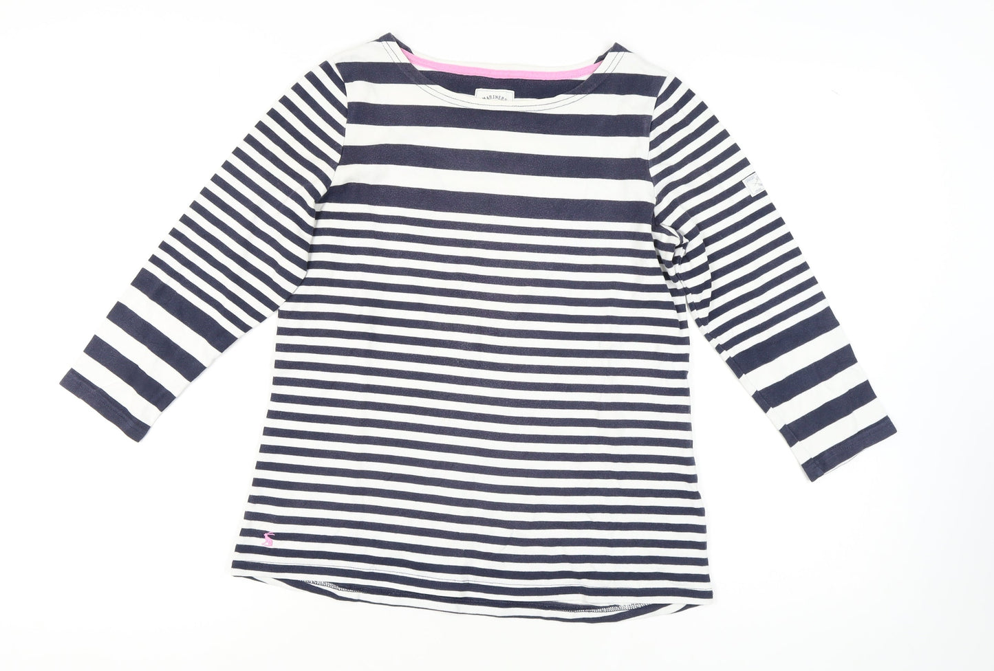 Joules Women's Blue & White Striped 3/4 Sleeve T-Shirt