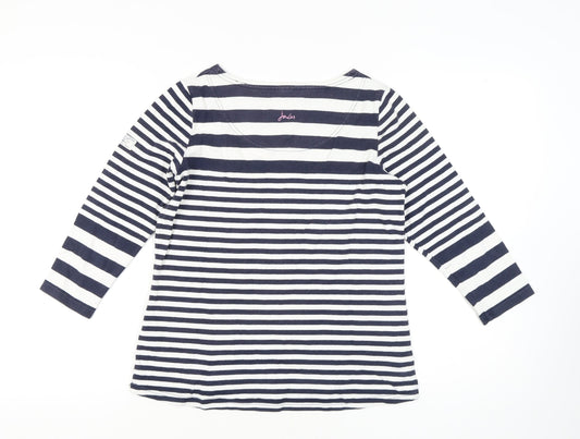 Joules Women's Blue & White Striped 3/4 Sleeve T-Shirt