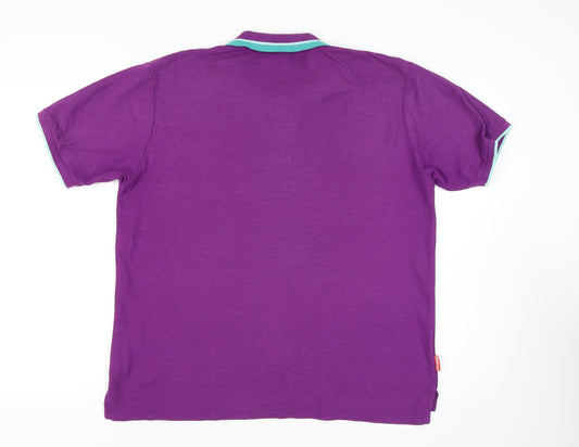 Slazenger Men's XL Purple Polo Shirt, Short Sleeve