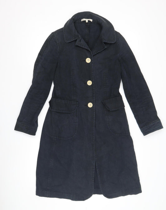 L.K. Bennett Women's Blue Mid-Length Overcoat, Size 8