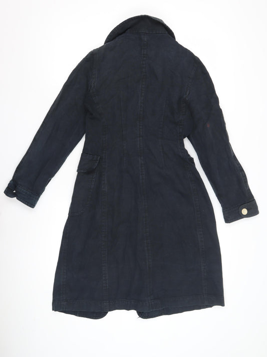 L.K. Bennett Women's Blue Mid-Length Overcoat, Size 8