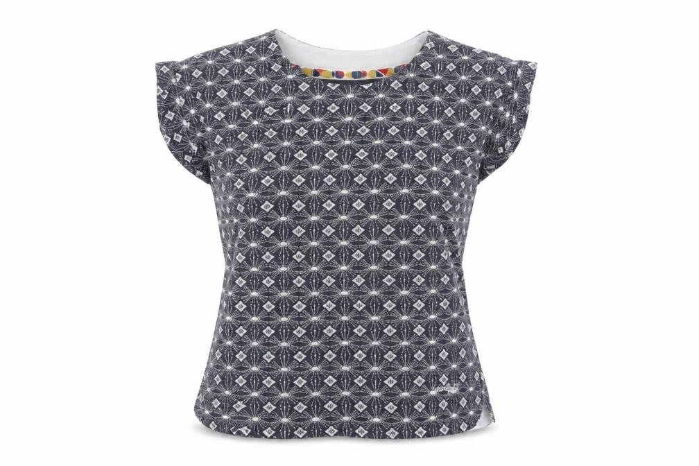Womens UK Size 8 Weird Fish Blue Cotton T-Shirt