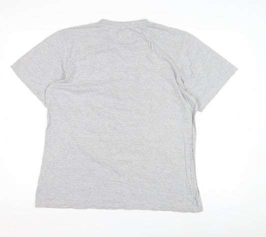 Henleys Men's Grey Graphic Print T-Shirt, Size L