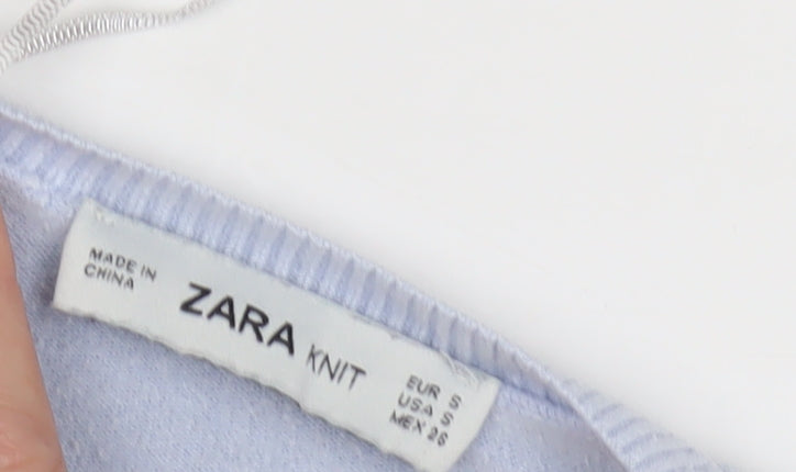 Zara Women's Blue Knit Cardigan - Size S