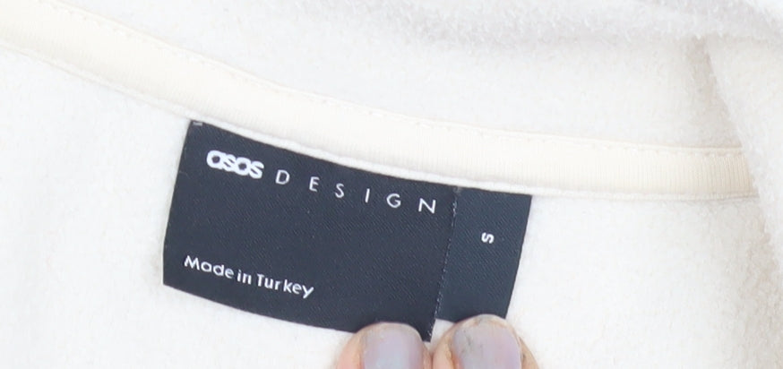 ASOS DESIGN Women's Ivory Sweatshirt, S, Casual 1/2 Zip