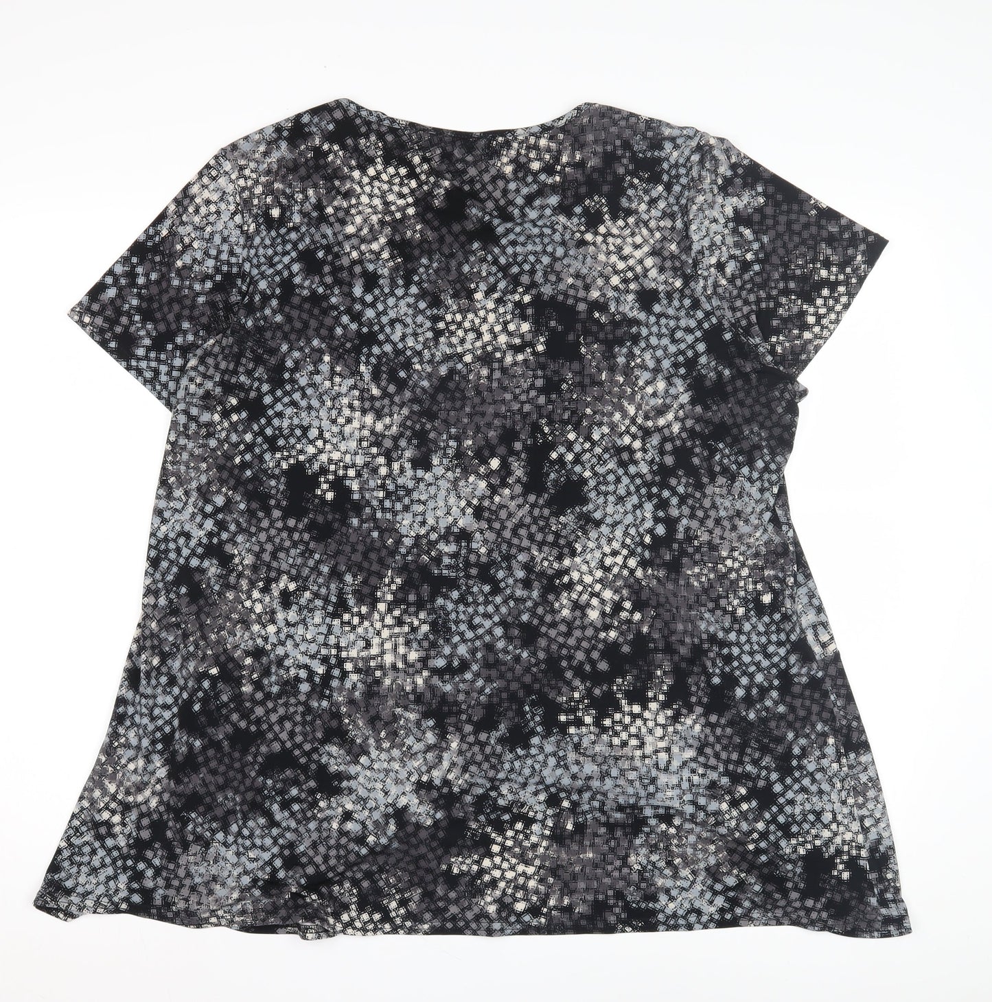 BM Collection Women's Black Geometric Top, Size 20