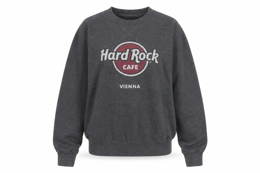 Unisex Adults UK S Regular Hard Rock Cafe Grey Pullover Sweatshirt