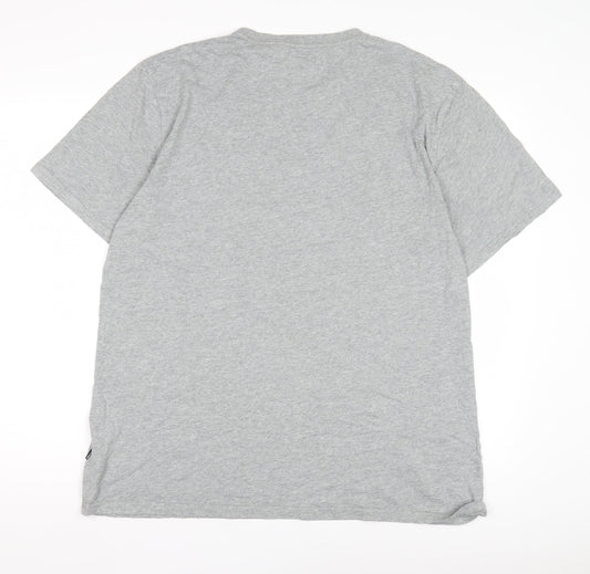 Converse Men's Grey XL T-Shirt, Sporty Logo, Cotton