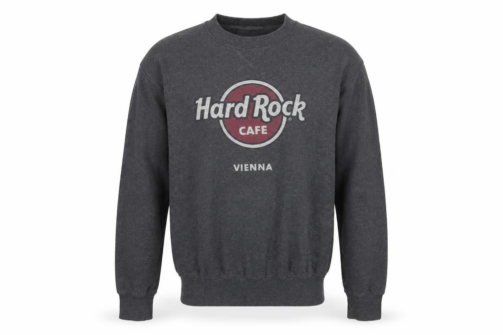 Unisex Adults UK S Regular Hard Rock Cafe Grey Pullover Sweatshirt