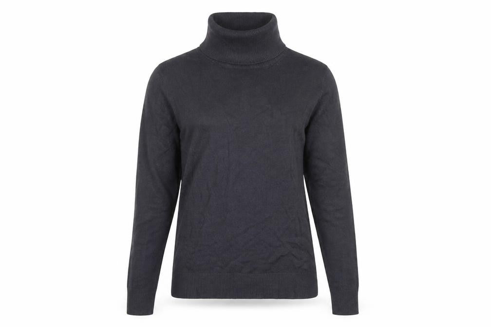 Marks and Spencer Women's Blue Roll Neck Jumper Size 8