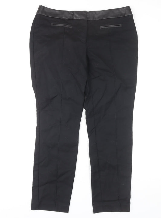Next Women's Black Straight-Leg Trousers Size 12