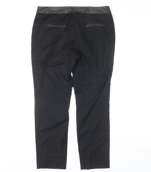 Next Women's Black Straight-Leg Trousers Size 12