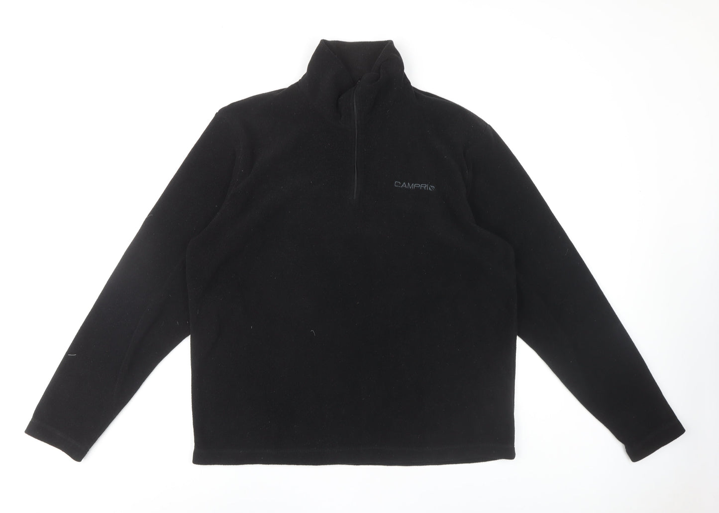 Campri Men's Black Pullover Fleece, Size L, Outdoor Essential