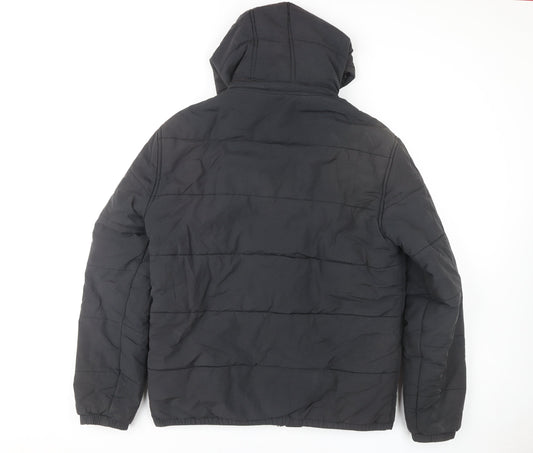 U.S. Polo Assn. Men's Black L Hooded Puffer Jacket