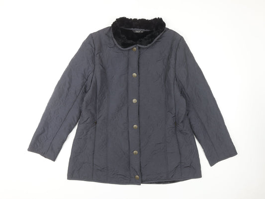 TIGI Women's Black Quilted Coat Size 14