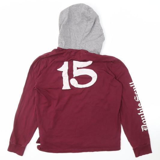 Ralph Lauren Men's Red Henley Hoodie M