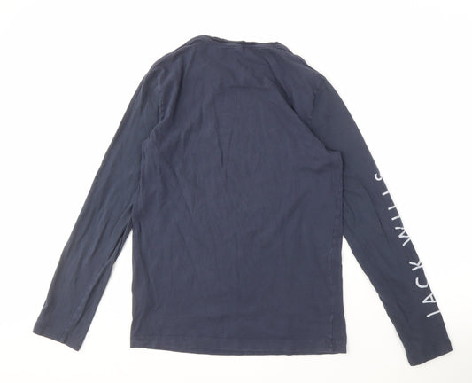 Jack Wills Men's Navy Long Sleeve T-Shirt XS
