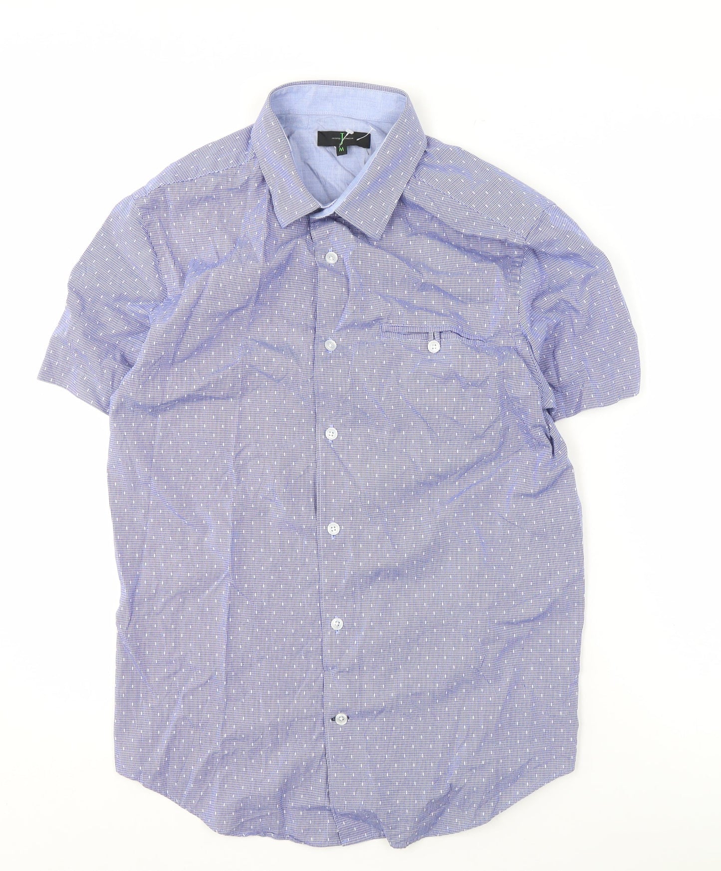 Jasper Conran Men's Blue Short-Sleeve Shirt M