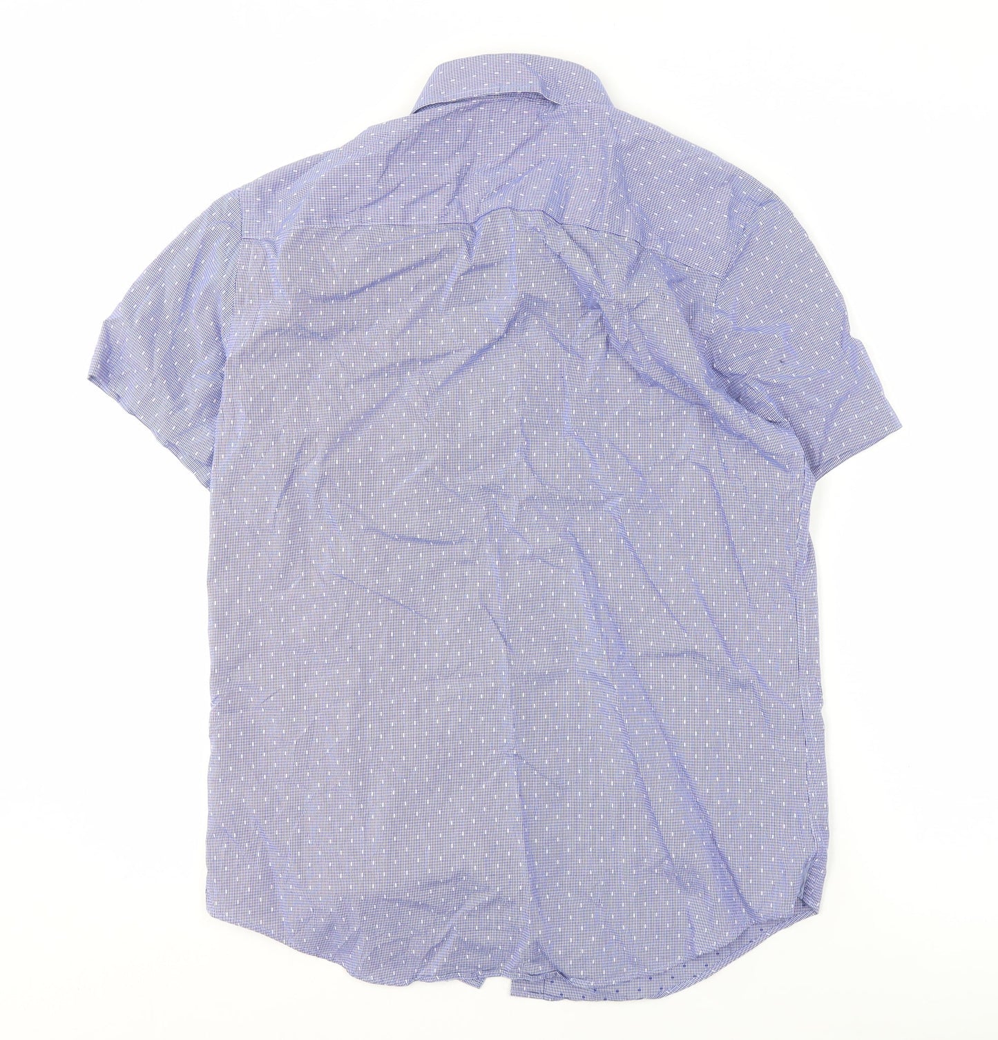 Jasper Conran Men's Blue Short-Sleeve Shirt M