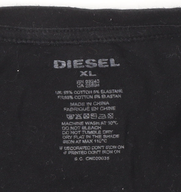 Diesel Men's Black XL Crew Neck T-Shirt