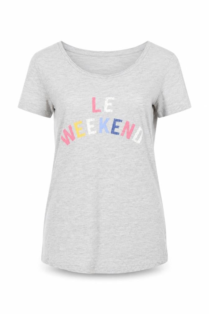 Front view of Principles Women Grey Short Sleeve T-Shirt, size 8