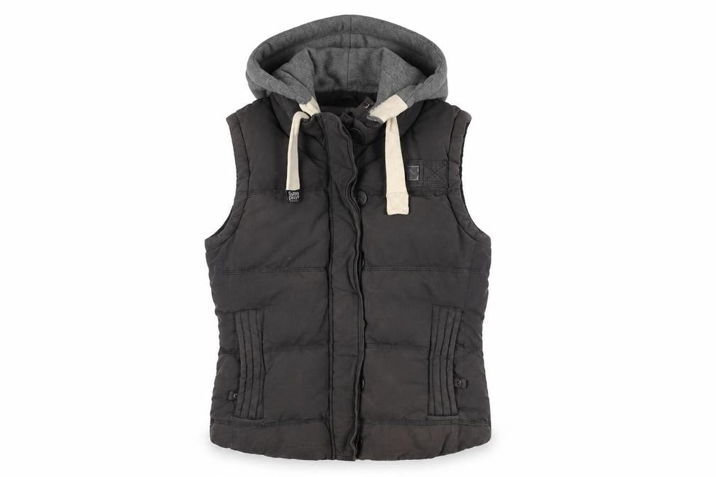 Superdry Women's Black Hooded Puffer Gilet L