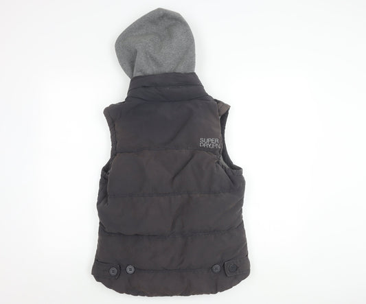 Lupeyard Women's Black Hooded Puffer Gilet L