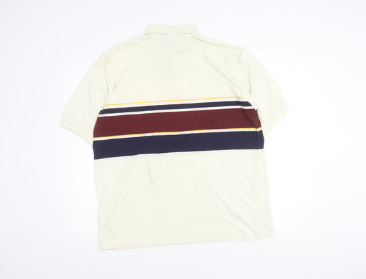 Men's XL Striped Multicoloured Polo Shirt