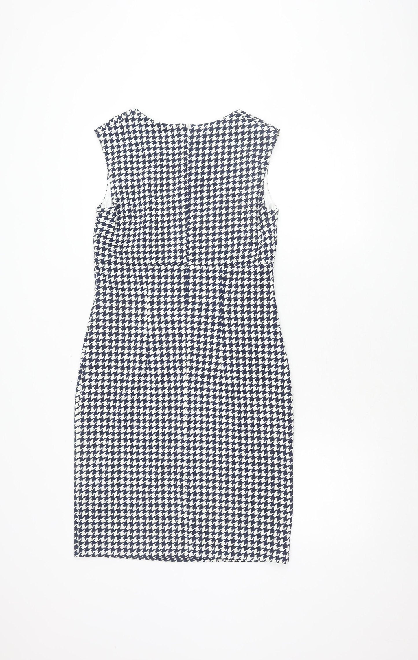 Simon Jeffrey Women's Black & White Houndstooth Sheath Dress, Size 8