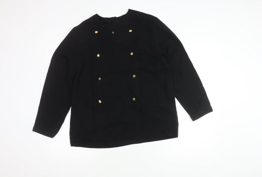 St Michael Women's Black Blouse Size 16 - Classic Style