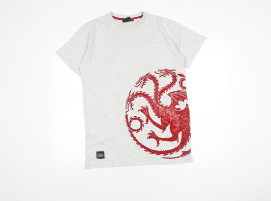 Game of Thrones Men's Grey T-Shirt M - Dragon Print