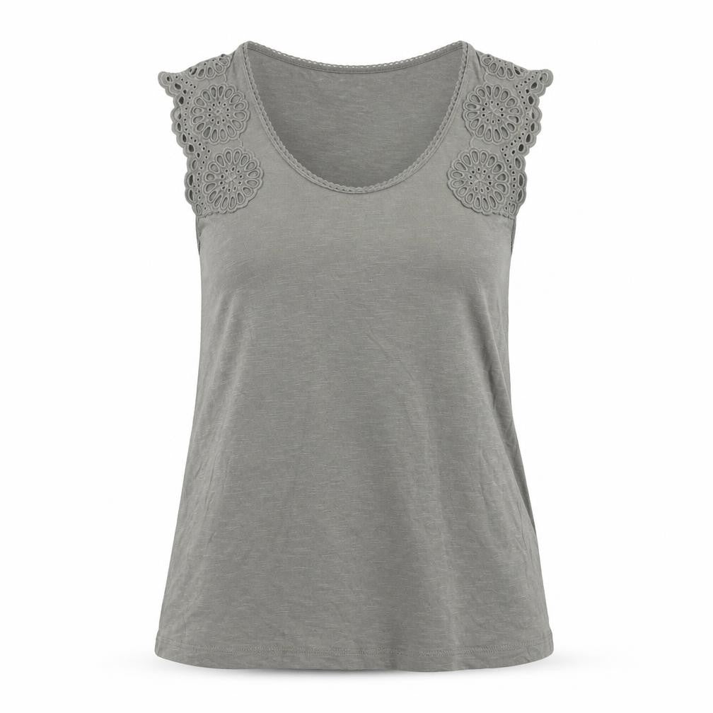 Womens UK Size 10 Laura Ashley Grey Cotton Tank