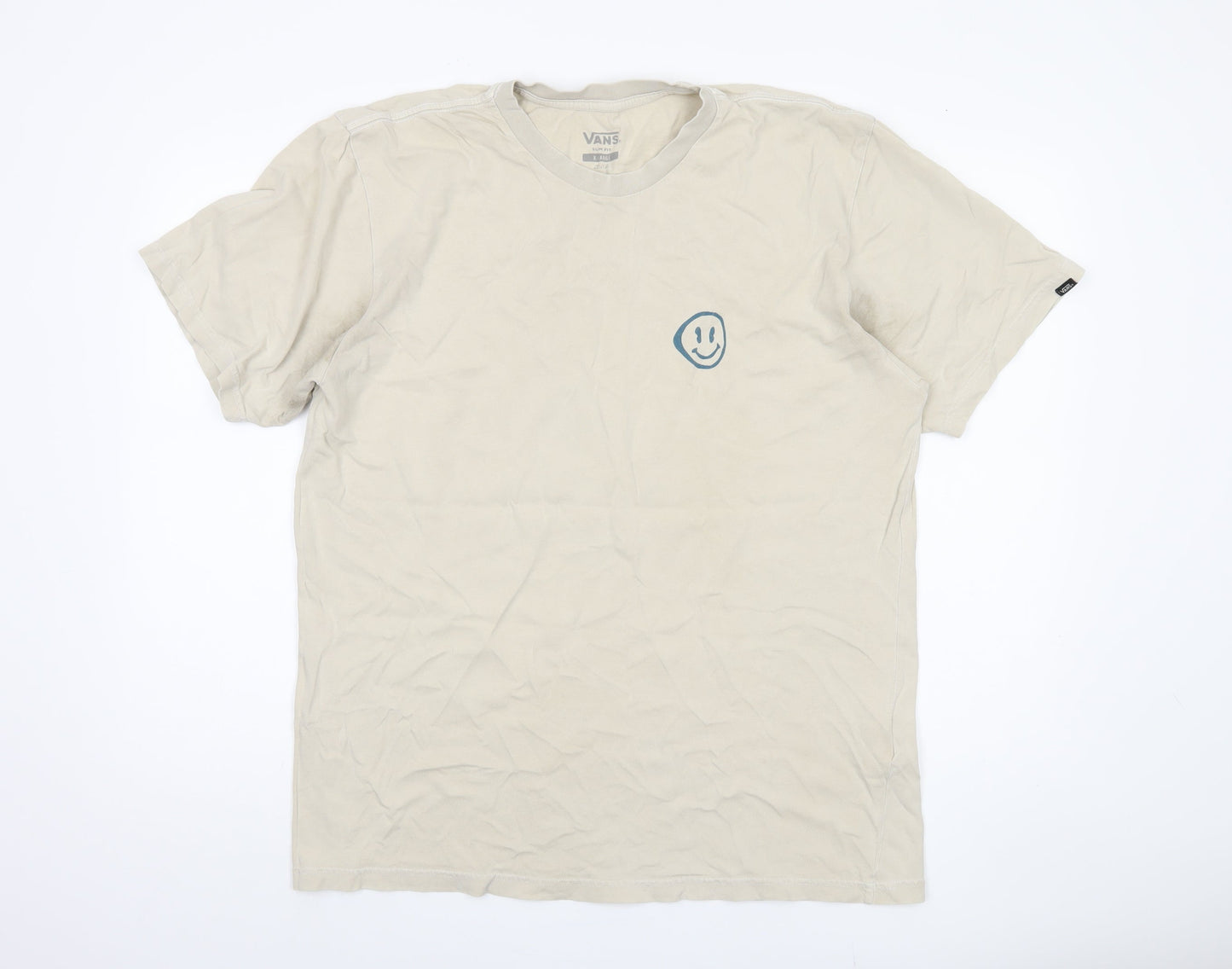 Vans Men's Beige XL Slim Fit Graphic T-Shirt