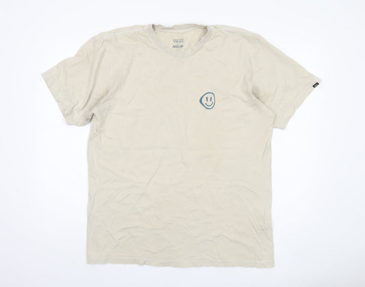 Vans Men's Beige XL Slim Fit Graphic T-Shirt