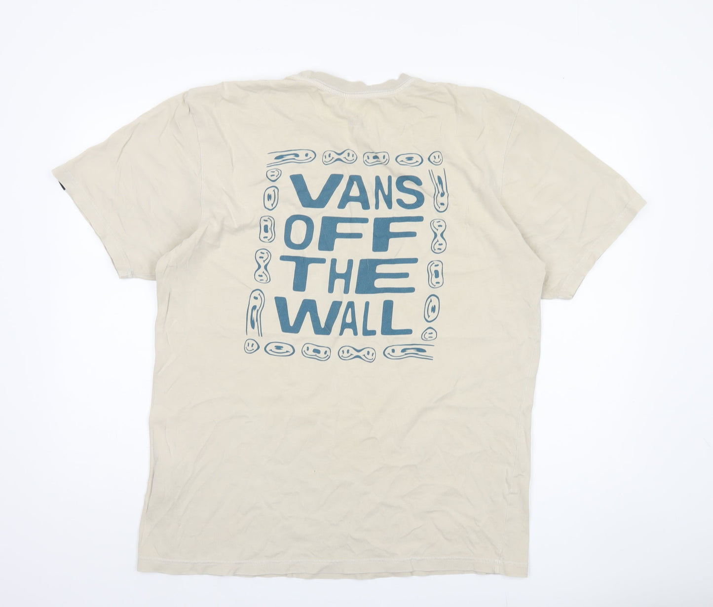 Vans Men's Beige XL Slim Fit Graphic T-Shirt