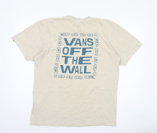 Vans Men's Beige XL Slim Fit Graphic T-Shirt